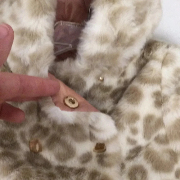 Like New Catherine Malandrino Mini Faux Fur Jacket with Bear Ears Hood size 3-6M - Picture 3 of 6